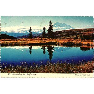 Vintage Postcard Mt McKinley Reflection Scenic Alaska 1978 Plastichrome